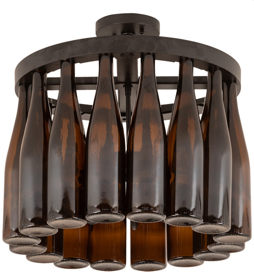 19" Wide Tuscan Vineyard 16 Wine Bottle Chandelier