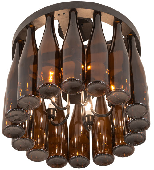 19" Wide Tuscan Vineyard 16 Wine Bottle Chandelier