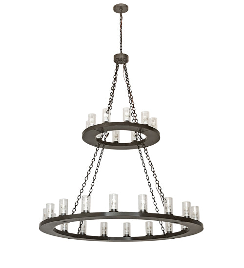 60" Wide Loxley 28 Light Two Tier Chandelier