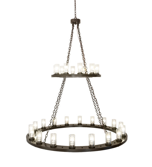 60" Wide Loxley 28 Light Two Tier Chandelier