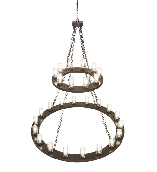 60" Wide Loxley 28 Light Two Tier Chandelier