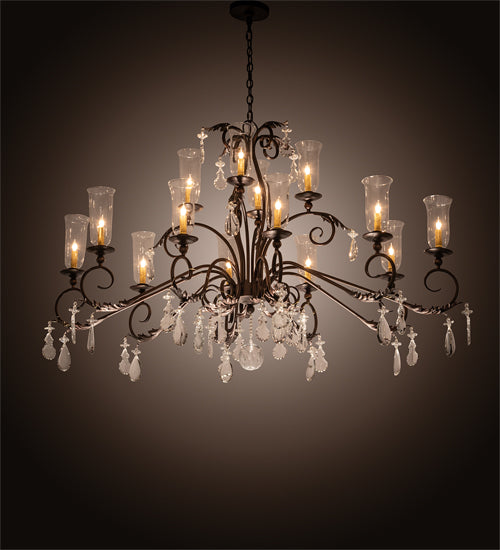 62" Long Windsor 14 Light Oblong Chandelier