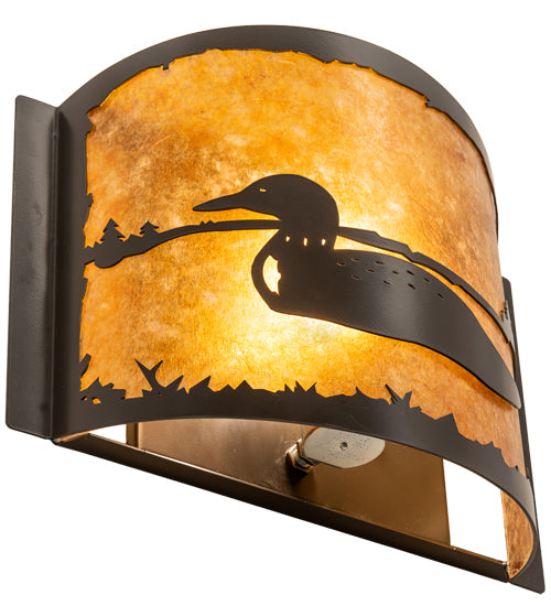 12" Wide Loon Left Wall Sconce