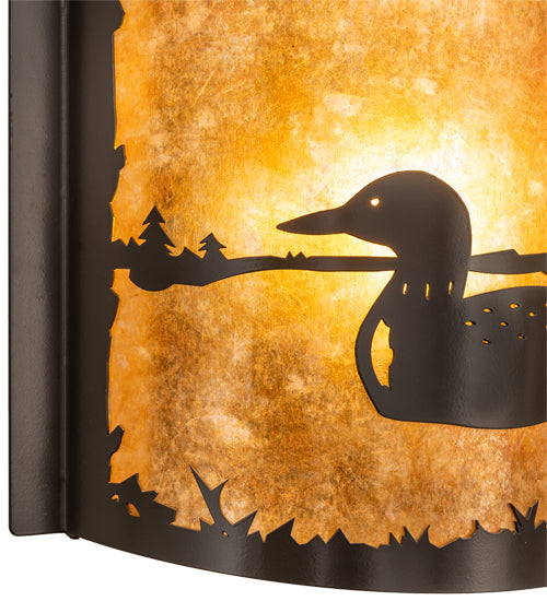 12" Wide Loon Left Wall Sconce