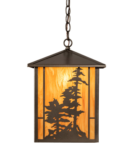 11.5" Square Tall Pines Pendant