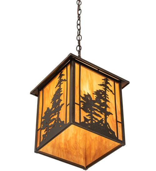 11.5" Square Tall Pines Pendant