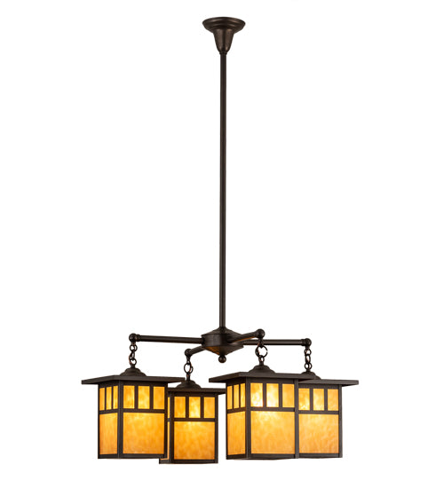 31" Wide Hyde Park Double Bar Mission 4 Light Chandelier