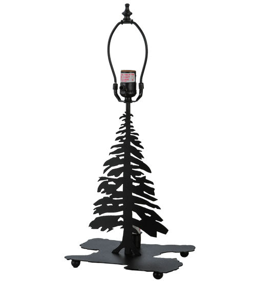 21" High Leaf Edge Tall Pines W/Lighted Base Table Lamp