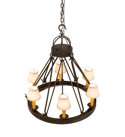 28" Wide Lakeshore 6 Light W/Downlight Chandelier