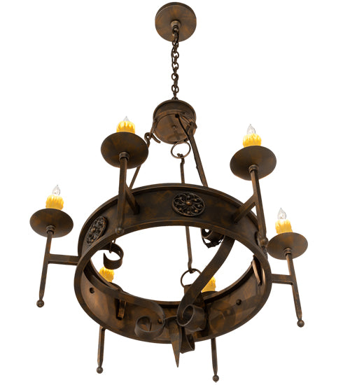 30" Wide Lorenzo 6 Light Chandelier