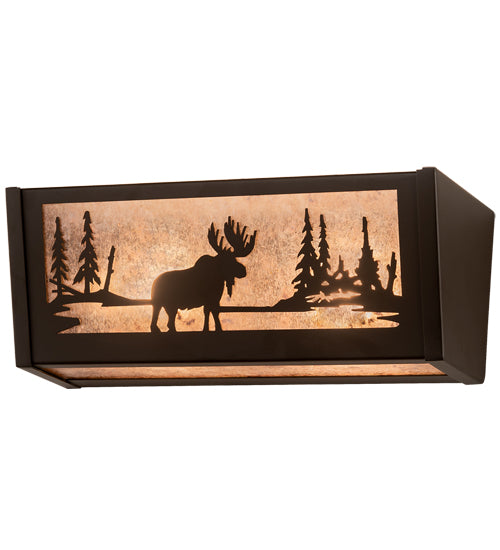 16" Wide Moose At Lake Vanity Light