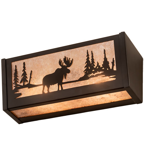 16" Wide Moose At Lake Vanity Light