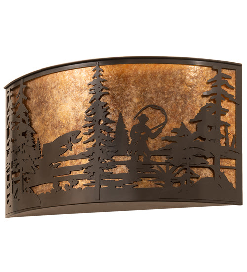 32" Wide Fly Fishing Creek Wall Sconce