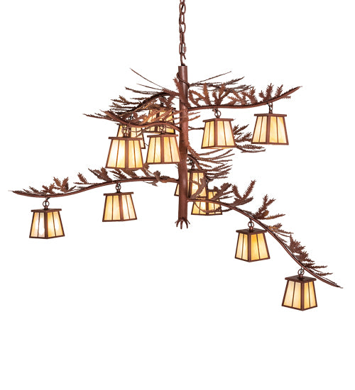 48" Wide Pine Branch 12 Light Chandelier