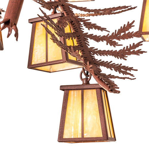 48" Wide Pine Branch 12 Light Chandelier