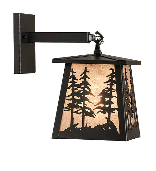 7" Wide Tall Pines Lantern Wall Sconce