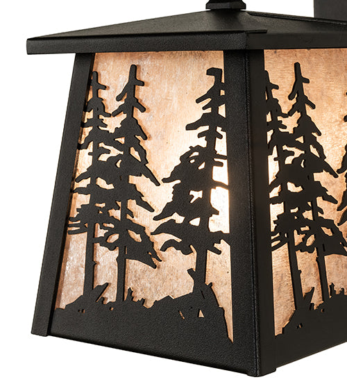 7" Wide Tall Pines Lantern Wall Sconce