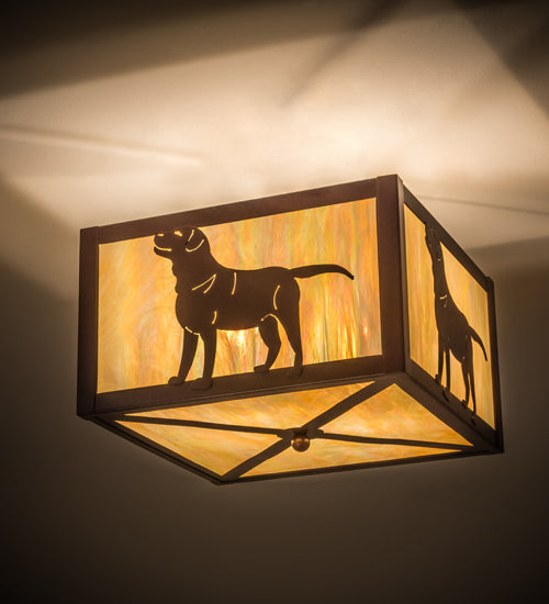 17"Sq Labrador Retriever Flushmount