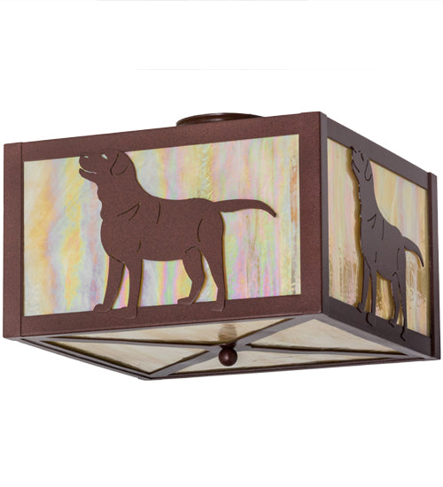 17"Sq Labrador Retriever Flushmount