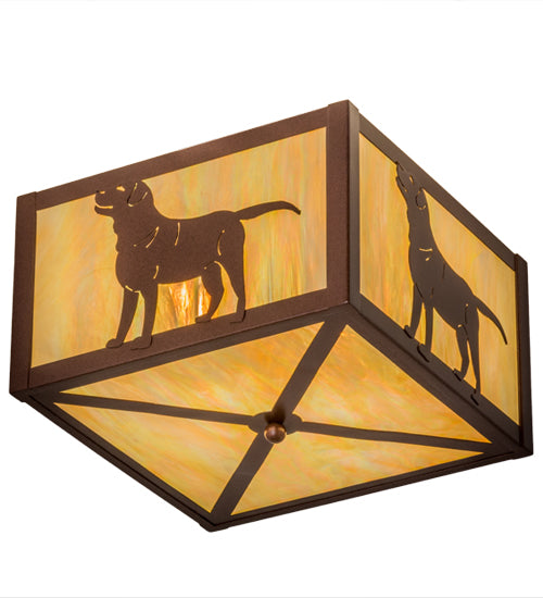 17"Sq Labrador Retriever Flushmount