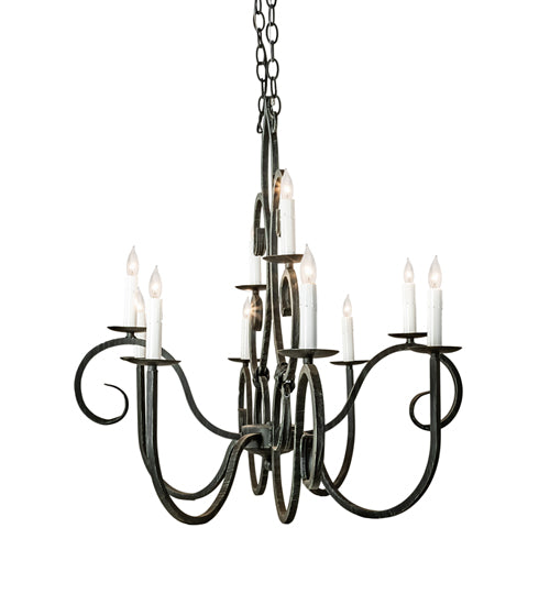 48" Long Clifton Oval 10 Light Chandelier