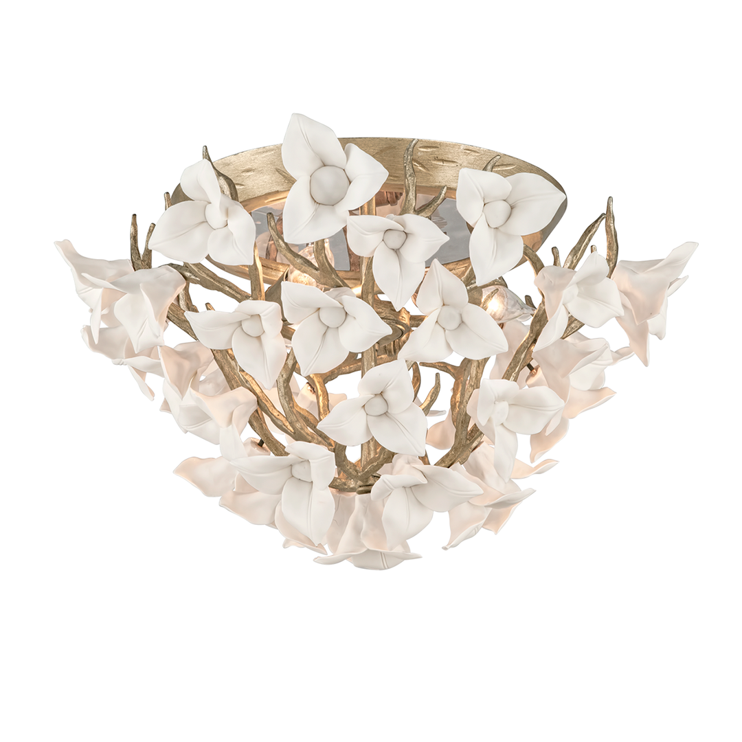 Lily Flush Mount - Enchanted Silver Leaf