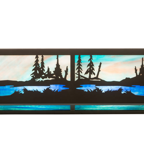 48" Wide Elk & Black Bear Vanity Light