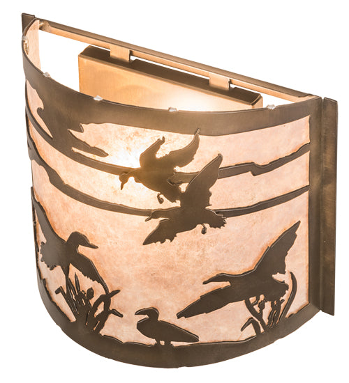 12" Wide Ducks In Flight Wall Sconce