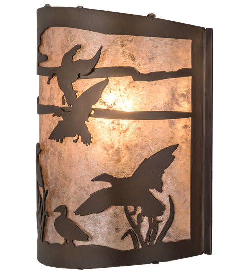 12" Wide Ducks In Flight Wall Sconce