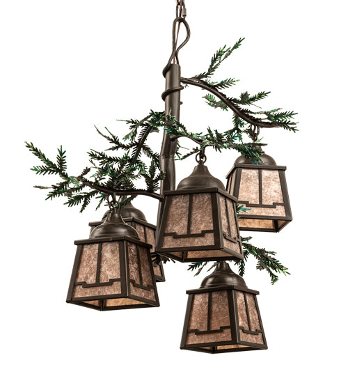 28" Wide Pine Branch Valley View 5 Light Chandelier