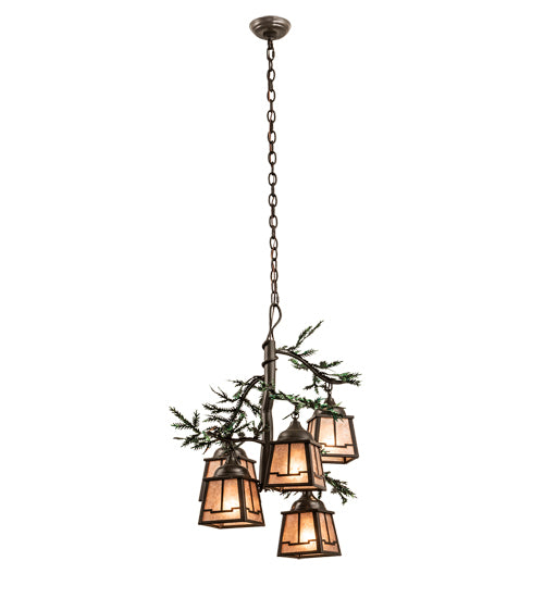 28" Wide Pine Branch Valley View 5 Light Chandelier