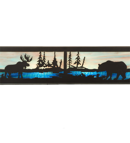 24" Wide Moose & Black Bear Vanity Light