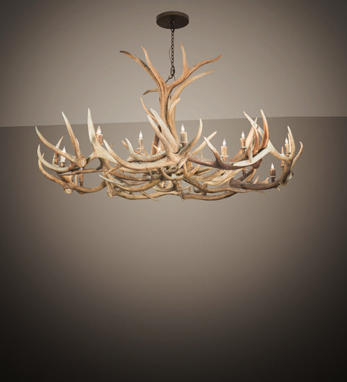 84" Wide Antlers Elk & Mule Deer 18 Light Chandelier