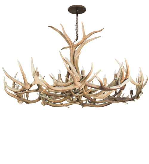 84" Wide Antlers Elk & Mule Deer 18 Light Chandelier