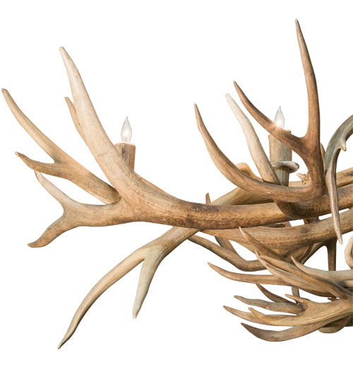 71" Long Antlers Deer 10 Light Oblong Chandelier