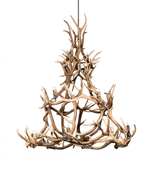 72" Wide Antlers Elk 16 Light Chandelier