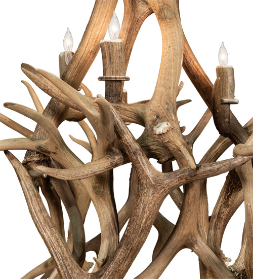 72" Wide Antlers Elk 16 Light Chandelier