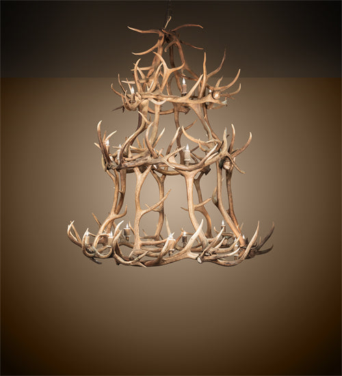 70" Wide Antlers Elk 18 Light Chandelier