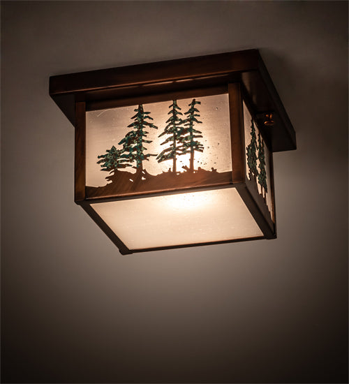 10" Square Hyde Park Tall Pines Flushmount