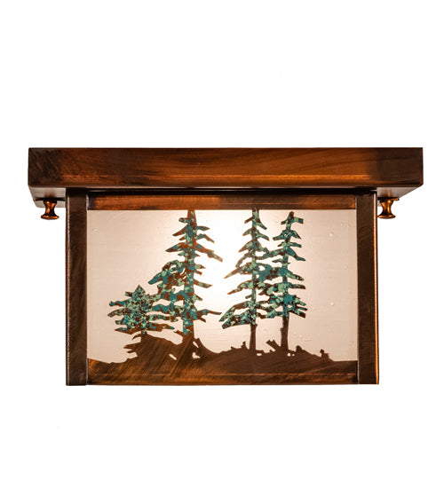 10" Square Hyde Park Tall Pines Flushmount