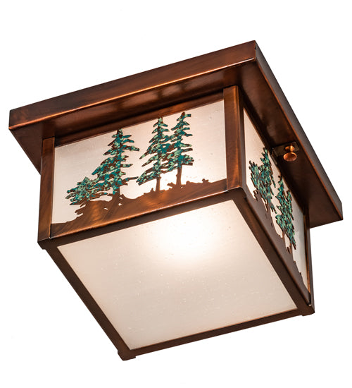 10" Square Hyde Park Tall Pines Flushmount