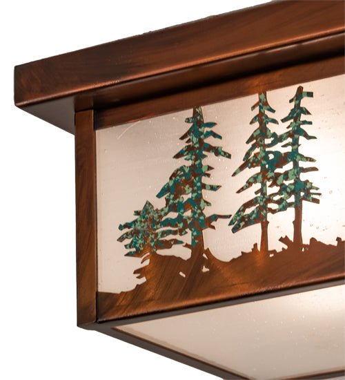 10" Square Hyde Park Tall Pines Flushmount