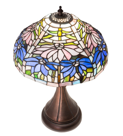 18" High Poinsettia Fluted Accent Lamp