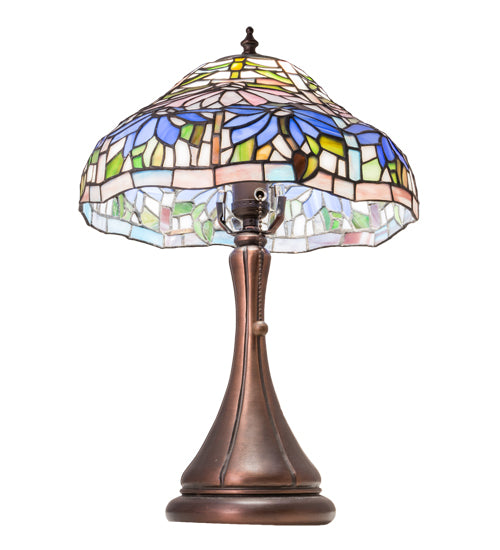 18" High Poinsettia Fluted Accent Lamp