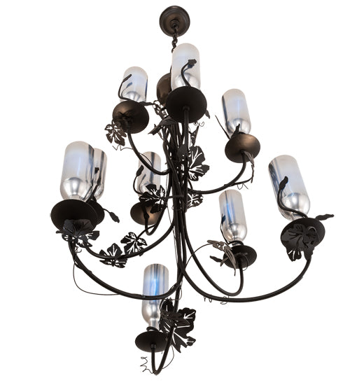 34" Wide Tuscan Vineyard 9 Light Wine Bottle Chandelier