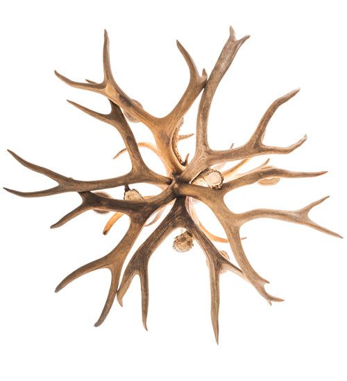 29" Wide Antlers Mule Deer 4 Light Chandelier