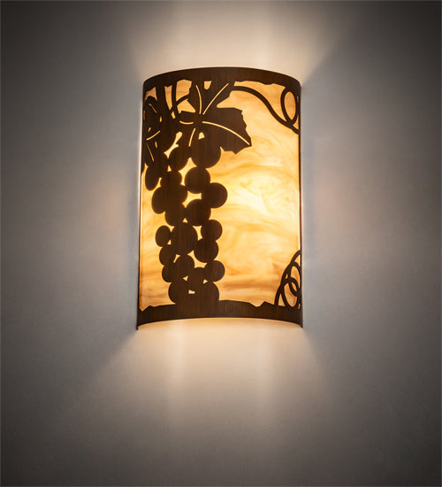 8" Wide Grape Ivy Wall Sconce