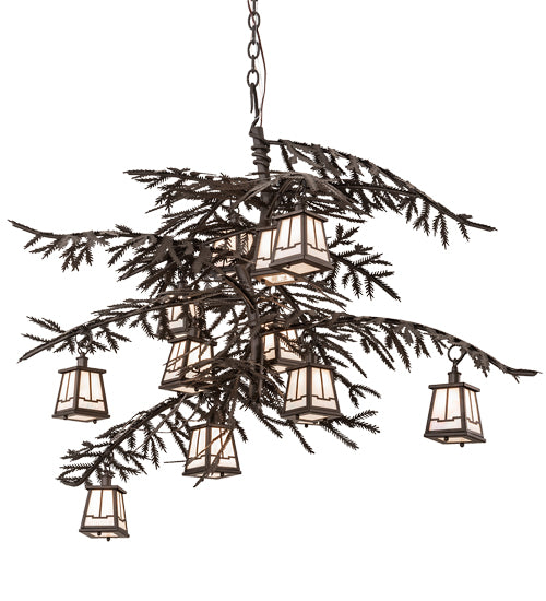 54" Wide Pine Branch Valley View 12 Light Chandelier