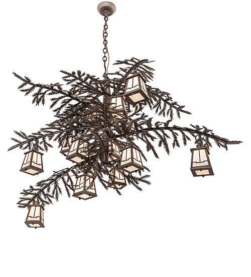 54" Wide Pine Branch Valley View 12 Light Chandelier