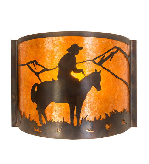 12" Wide Cowboy Wall Sconce